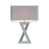 Cross Mirrored Table Lamp and Rectangle Grey Velvet Shade